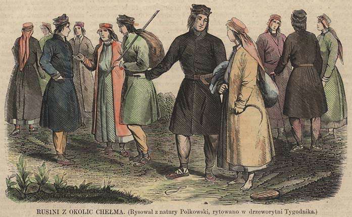 Русины окрестностей Хелма, Восточная Польша. Литография 1861 года. 