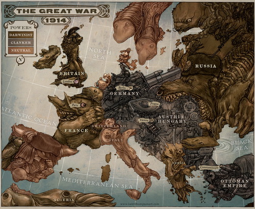 Сатирическая стратегическая карта перед началом Первой мировой войны