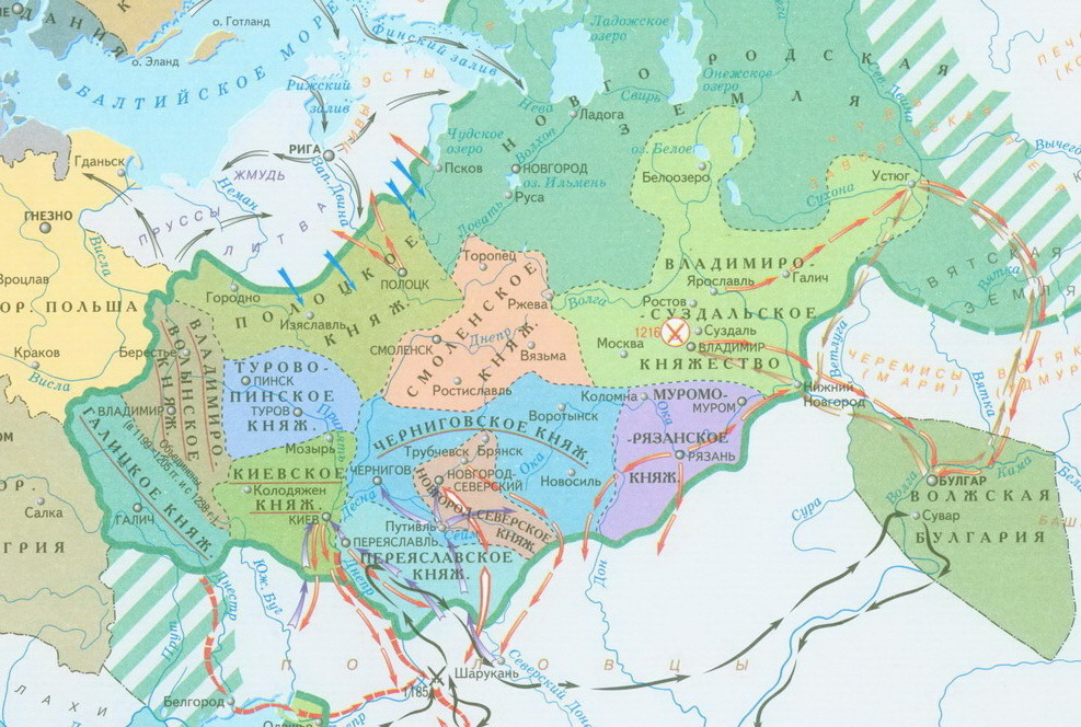 Миграции населения Южной и Западной Руси в XI-XIII вв.(по данным топонимики)