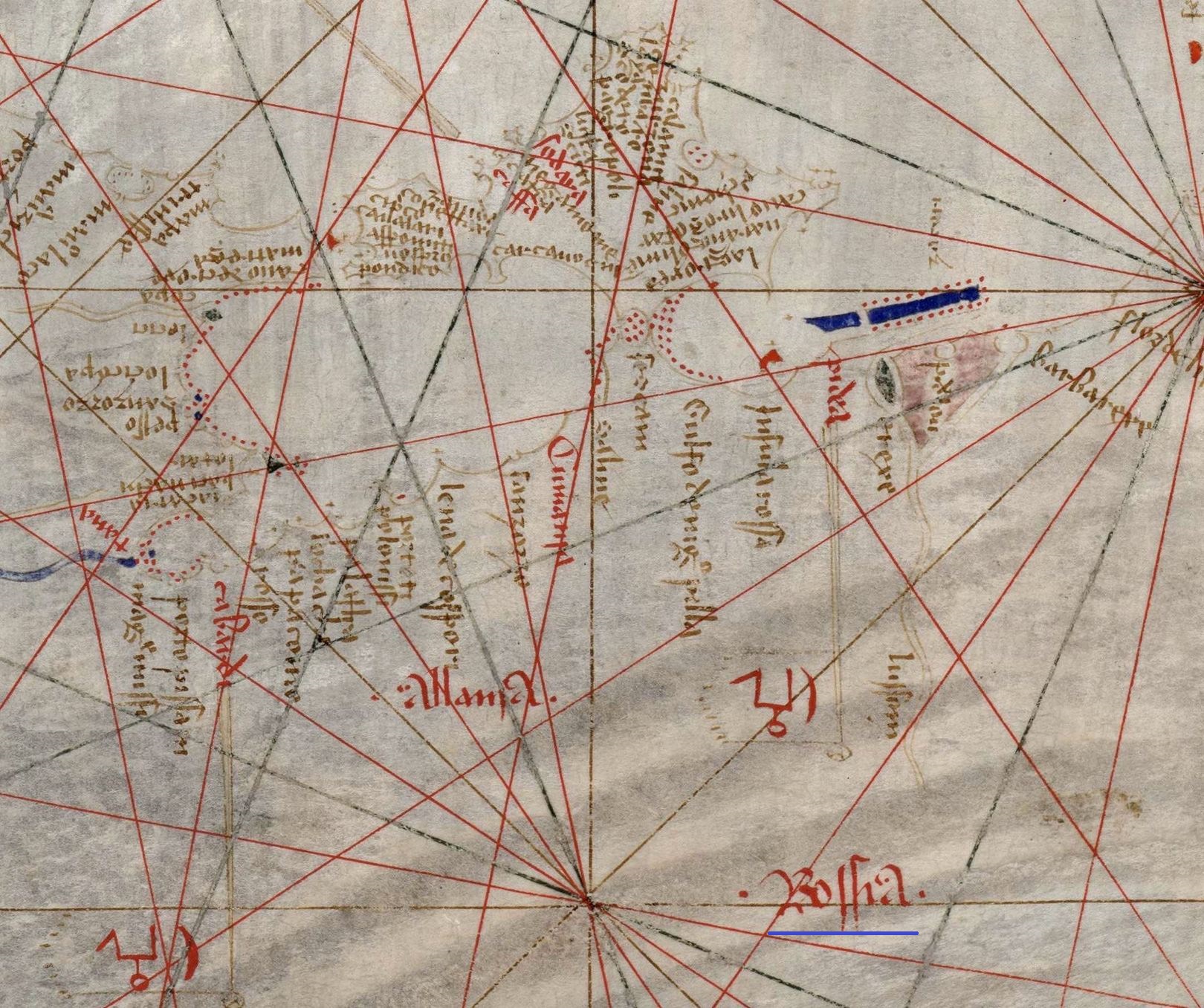  4. Карта Гуиллельма Солера. 1380 г. Фрагмент