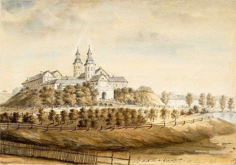 Несвижский замок. Рисунок Наполеона Орды, 1876 г.