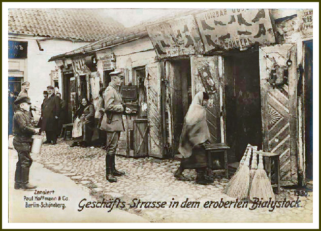 Торговые ряды в Белостоке во время немецкой оккупации и вхождения его в Обер Ост