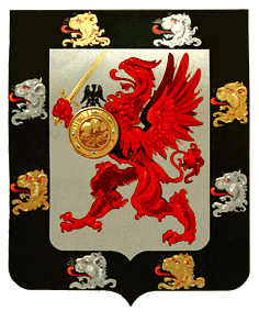 Герб Захарьиных-Романовых со знаменитым романовским грифоном с орлом
