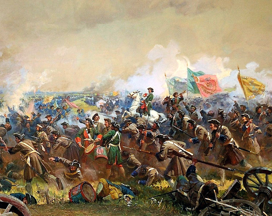 Фрагмент диорамы Полтавской битвы