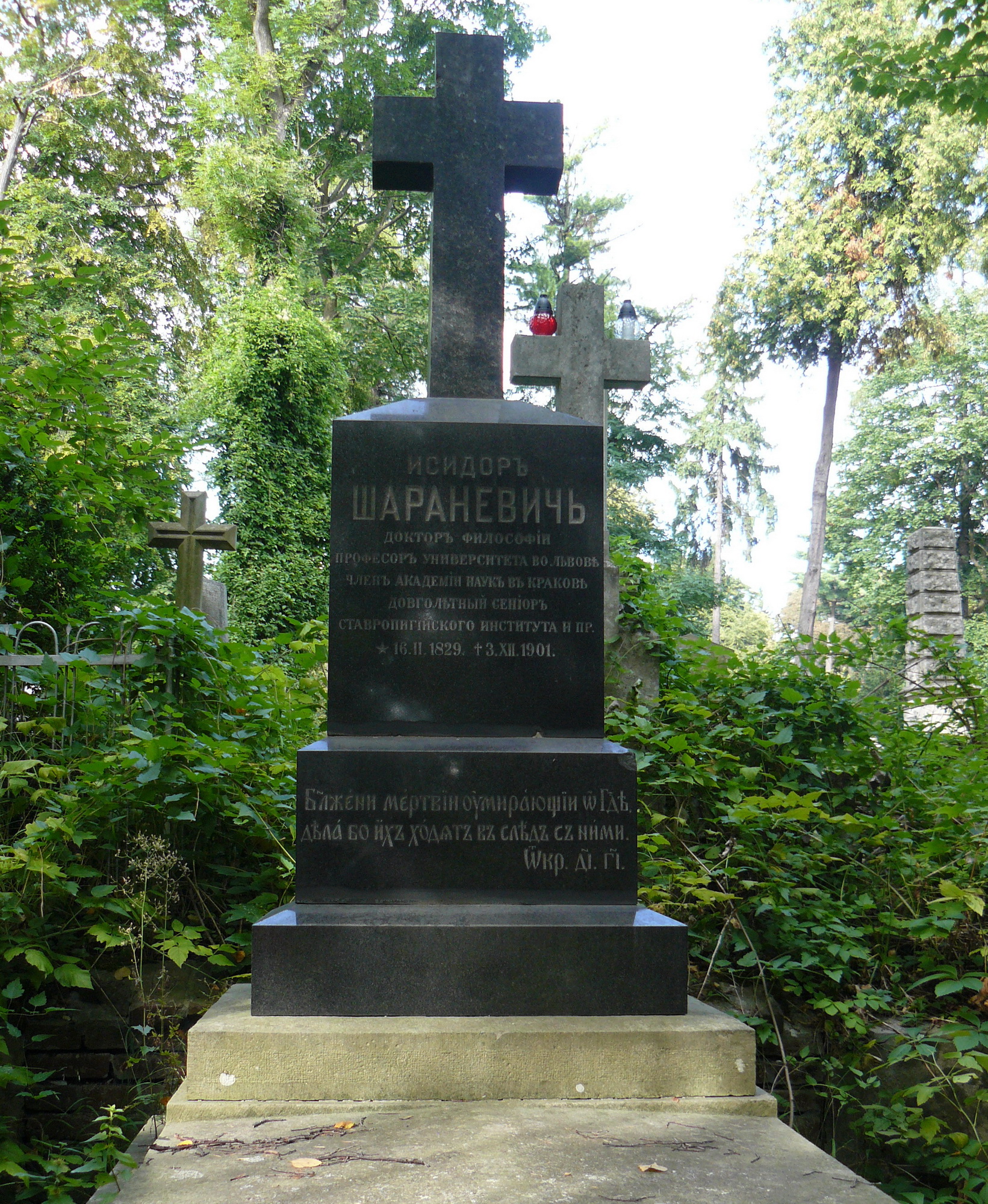  Фото № 10. Надгробие Исидора Шараневича   (для максимального увеличения нажмите квадратик со стрелкой).