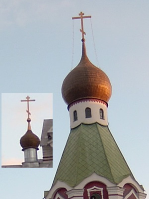 Крест на храме Покрова Пресвятой Богородицы в Ужгороде