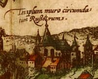 Илл. 3б. Гравюра GRODNА. Атлас Брауна, Гогенберга. 1575. Фрагмент