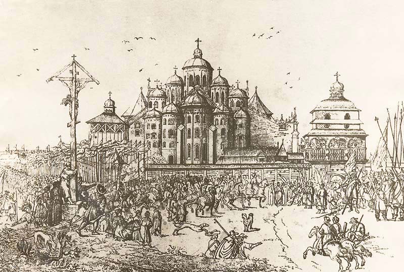 Киев. Софийская площадь. Рисунок Абрахама Ван Вестерфельда. 1651 г.