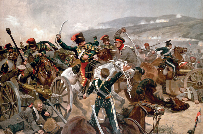 Уничтожение английской «лёгкой кавалерии» в сражении под Балаклавой. Ричард Вудвилл 