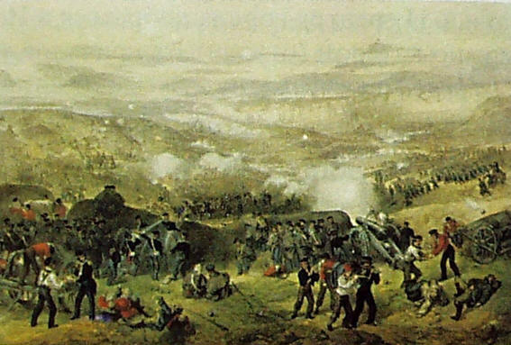 С литографии А. Маклюра «Инкерманское сражение 24 октября (5 ноября) 1854 г.»
