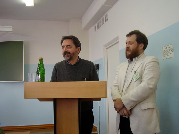 Живойин Джурич и переводчик Павел Тихомиров