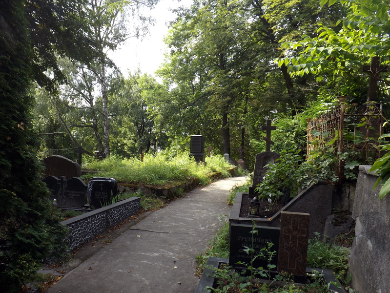 Ефросиневское кладбище, вдали могила Белецкого Алексея Викторовича