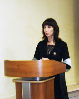 Елена Викторовна Бабенко во время конференции «А.В. Суворов – взгляд через столетия».