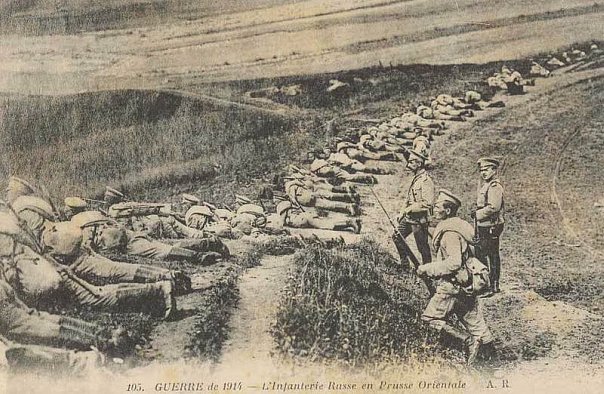 Русские войска в Восточной Пруссии под Гумбинненом. 1914.