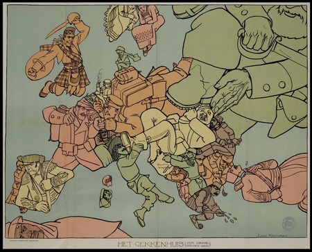 Сатирическая стратегическая карта перед началом Первой мировой войны