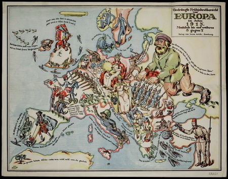Сатирическая стратегическая карта 1915 года