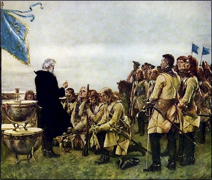 Молебен шведов после победы в битве при Фрауштадте. Gustaf Cederström