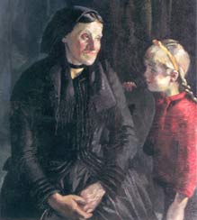Бабушка в трауре.Лужицкий художник Карл Блехен (Carl Blechen, 1798-1840)