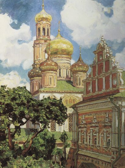 Симонов монастырь. Облака и золотые купола А. М. Васнецов